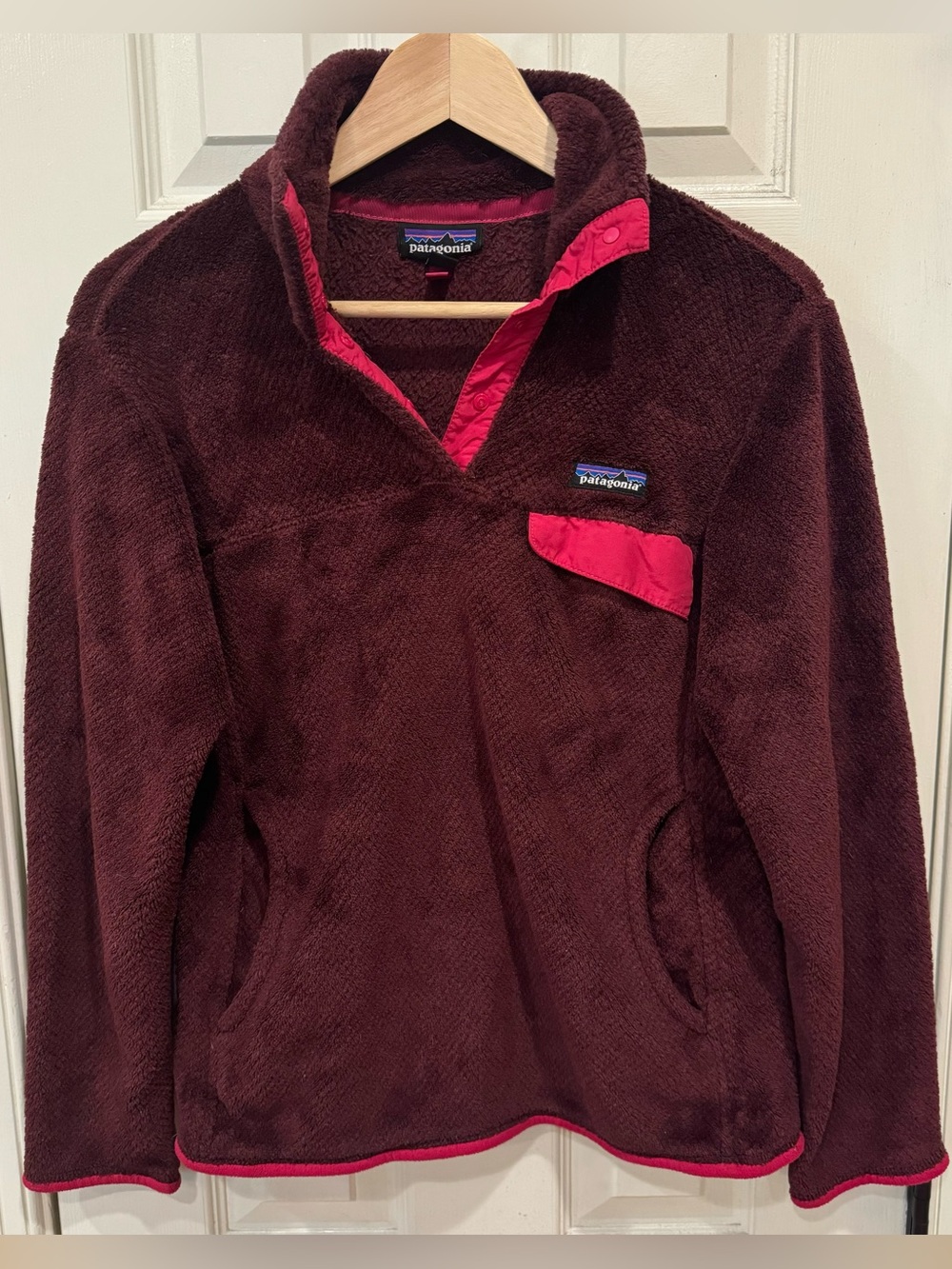 NEW Patagonia re tool snap pullover fleece Oxblood red magenta size M synchilla